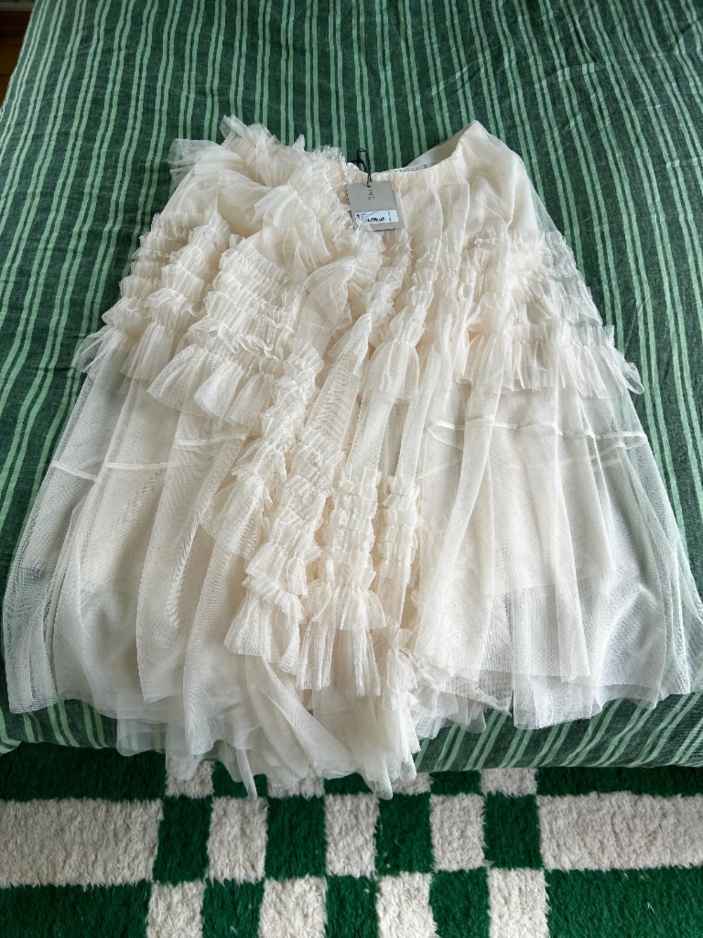 All Saints Cream Tulle Lace Skirt